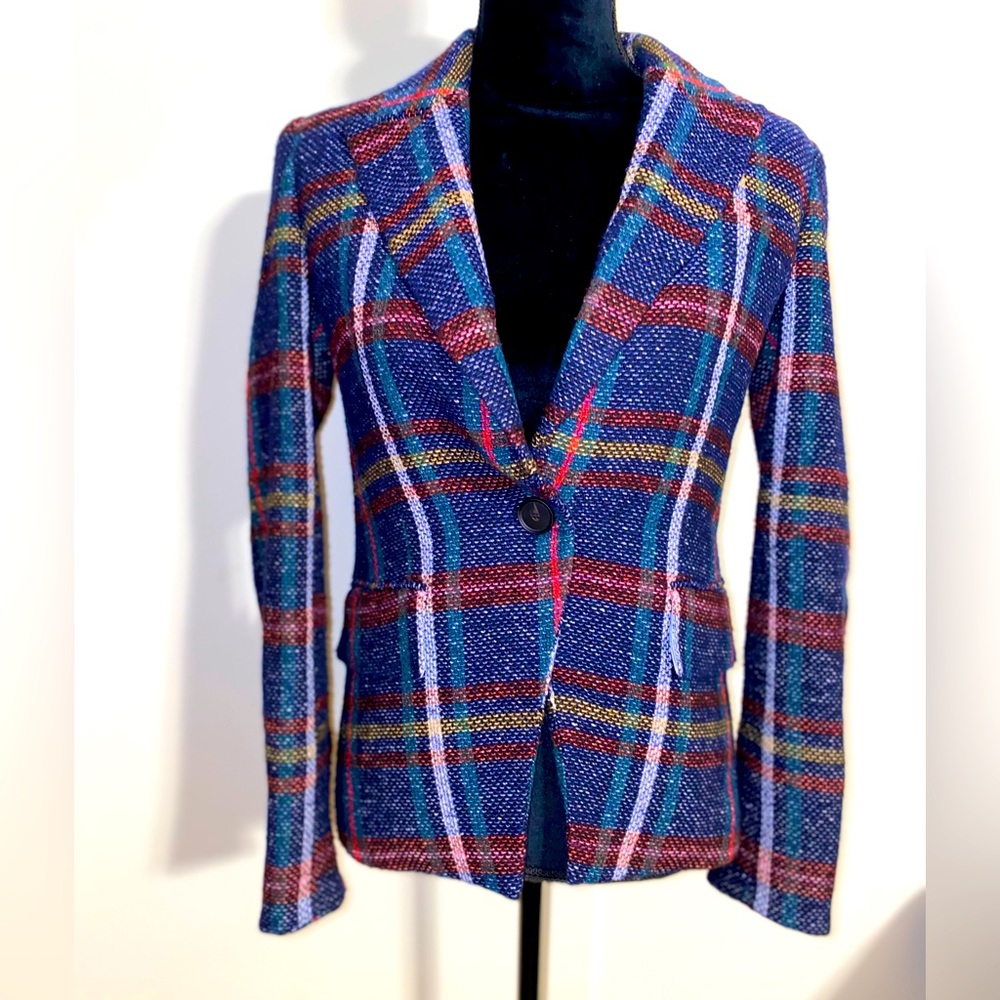 VERONICA BEARD Multicolor One Button Blazer Size:0